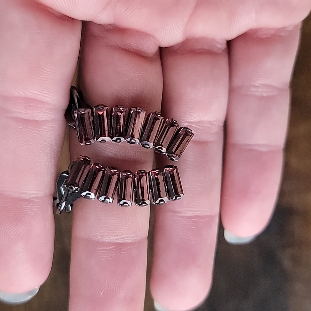 Pink ear crawler earrings